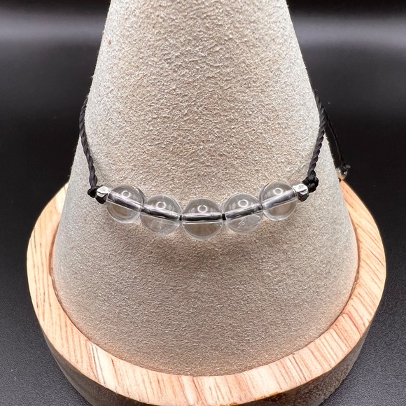 💕Host Pick💕 KC Gems Co. Natural Clear Quartz Slide Bracelet - April Birthstone - Picture 2 of 5